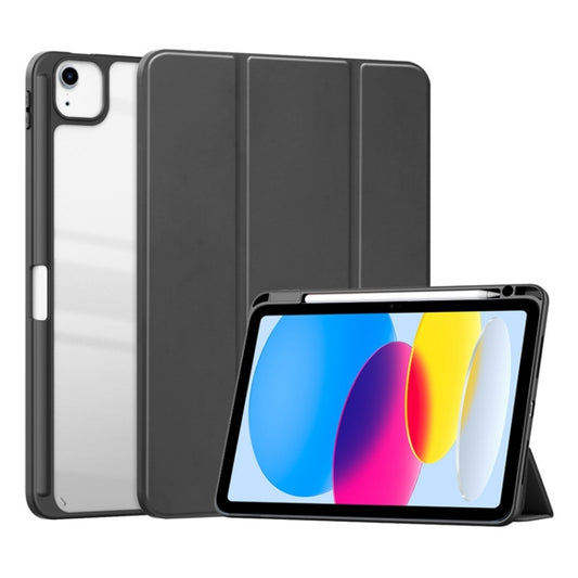 For iPad 10th Gen 10.9 2022 ZGA Tri-Fold Voltage Smart Leather Tablet Case(Black) - iPad 10th Gen 10.9 Cases by ZGA | Online Shopping UK | buy2fix