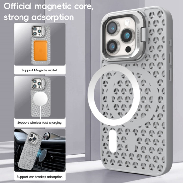 For iPhone 13 Pro Hollow Cooling Lens Holder MagSafe Magnetic TPU Phone Case(Blue) - iPhone 13 Pro Cases by buy2fix | Online Shopping UK | buy2fix