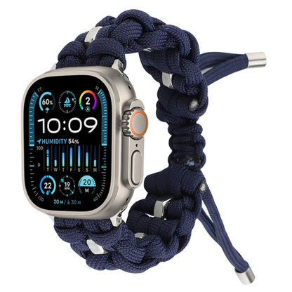 For Apple Watch Ultra 2 49mm Screw Nut Braided Paracord Watch Band(Blue) - Watch Bands by buy2fix | Online Shopping UK | buy2fix