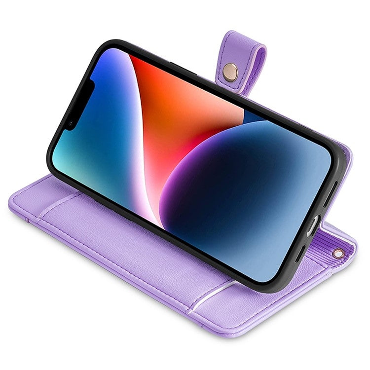 For Motorola Moto G Play 4G 2024 Sheep Texture Cross-body Zipper Wallet Leather Phone Case(Purple) - Motorola Cases by buy2fix | Online Shopping UK | buy2fix