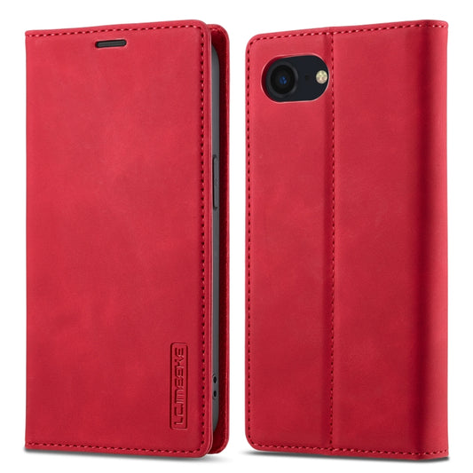 For iPhone SE 2024 LC.IMEEKE Strong Magnetic Leather Phone Case with Holder & Card Slots & Wallet(Red) - More iPhone Cases by LC.IMEEKE | Online Shopping UK | buy2fix