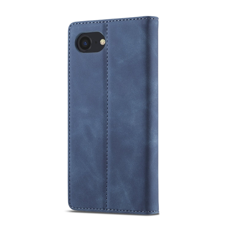 For iPhone 16e LC.IMEEKE Strong Magnetism Microfiber Leather Phone Case(Blue) - iPhone 16e Cases by LC.IMEEKE | Online Shopping UK | buy2fix