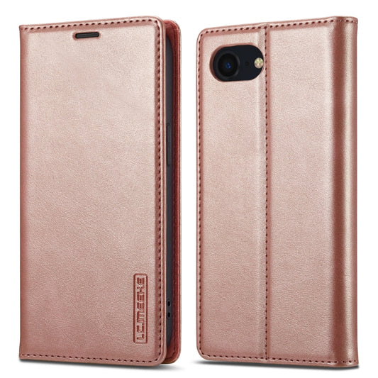 For iPhone SE 2024 LC.IMEEKE Strong Magnetic Leather Phone Case with Holder & Card Slots & Wallet(Rose Gold) - More iPhone Cases by LC.IMEEKE | Online Shopping UK | buy2fix