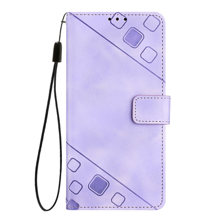 For OnePlus 12 5G Global Skin-feel Embossed Leather Phone Case(Light Purple) - OnePlus Cases by buy2fix | Online Shopping UK | buy2fix