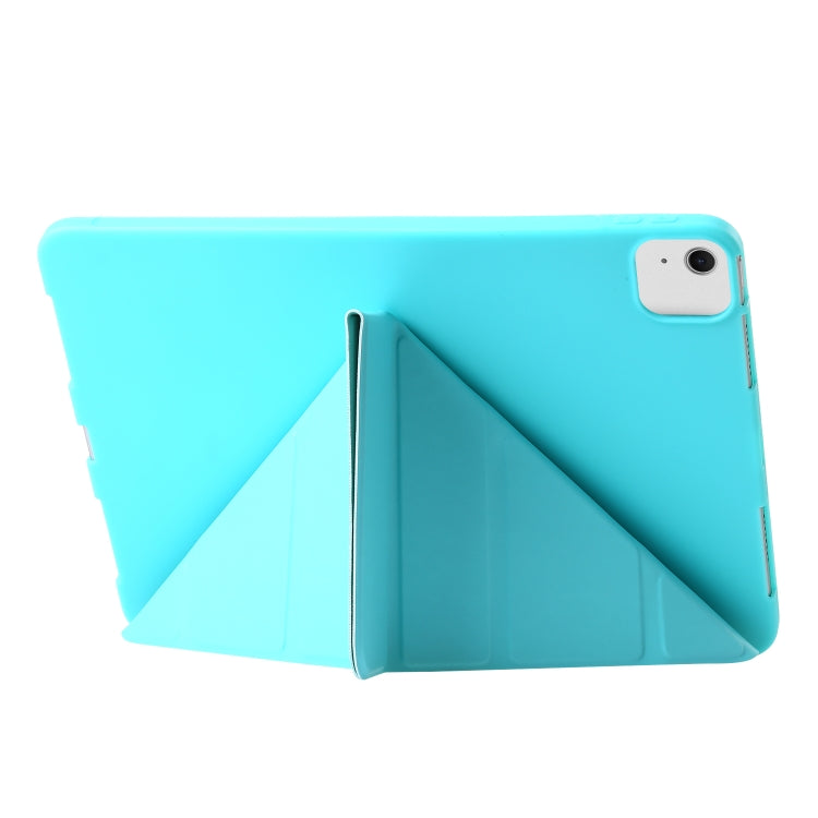 For iPad Air 13 2024 TPU Deformation Flip Leather Tablet Case with Holder(Mint Blue) - iPad Air 13 2024 Cases by buy2fix | Online Shopping UK | buy2fix