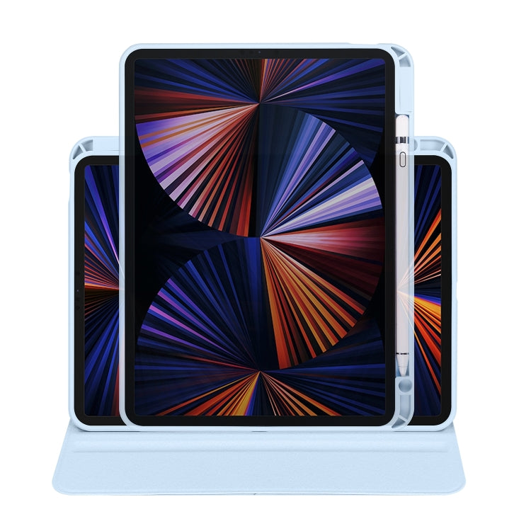 For iPad Air 13 2024 Acrylic 360 Degree Rotation Holder Leather Tablet Case(Ice Blue) - iPad Air 13 2024 Cases by buy2fix | Online Shopping UK | buy2fix