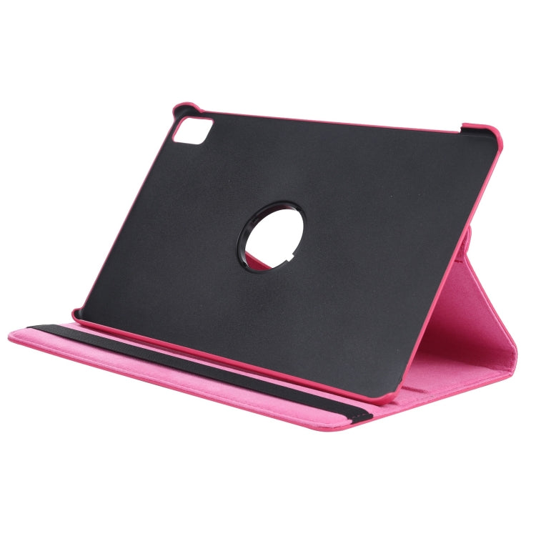 For iPad Pro 13 2024 360 Degree Rotation Litchi Texture Leather Tablet Case with Holder(Rose Red) - iPad Pro 13 2024 Cases by buy2fix | Online Shopping UK | buy2fix