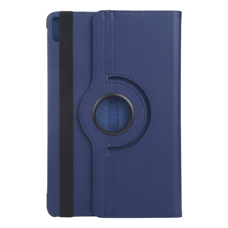 For iPad Pro 11 2024 360 Degree Rotation Litchi Texture Leather Tablet Case with Holder(Dark Blue) - iPad Pro 11 2024 Cases by buy2fix | Online Shopping UK | buy2fix