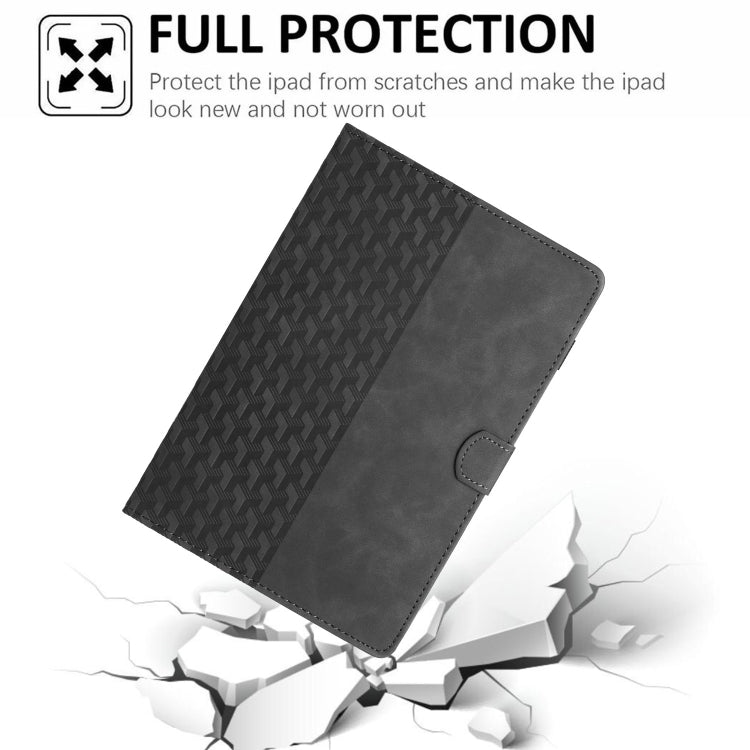 For Lenovo Tab M11/Xiaoxin Pad 11 2024 Building Blocks Embossed Leather Smart Tablet Case(Black) - Lenovo by buy2fix | Online Shopping UK | buy2fix