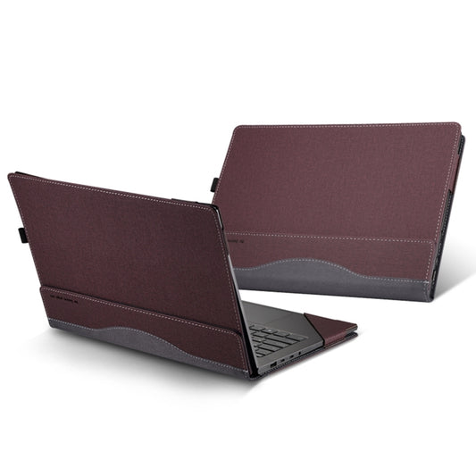 For HP Envy X360 14 inch 14t-es / 14-es Leather Laptop Shockproof Protective Case(Wine Red) - 14.1 inch by buy2fix | Online Shopping UK | buy2fix