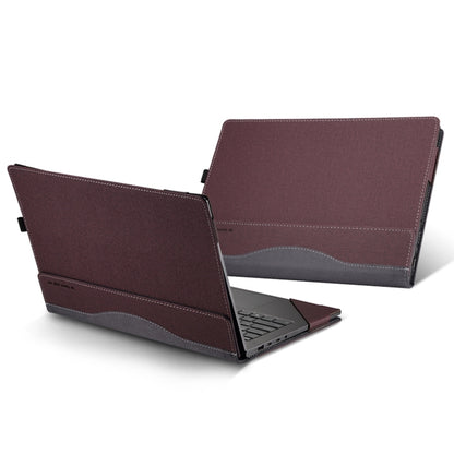 For HP Envy X360 15 inch 15-fe 2023 Leather Laptop Shockproof Protective Case(Wine Red) - 15 inch by buy2fix | Online Shopping UK | buy2fix