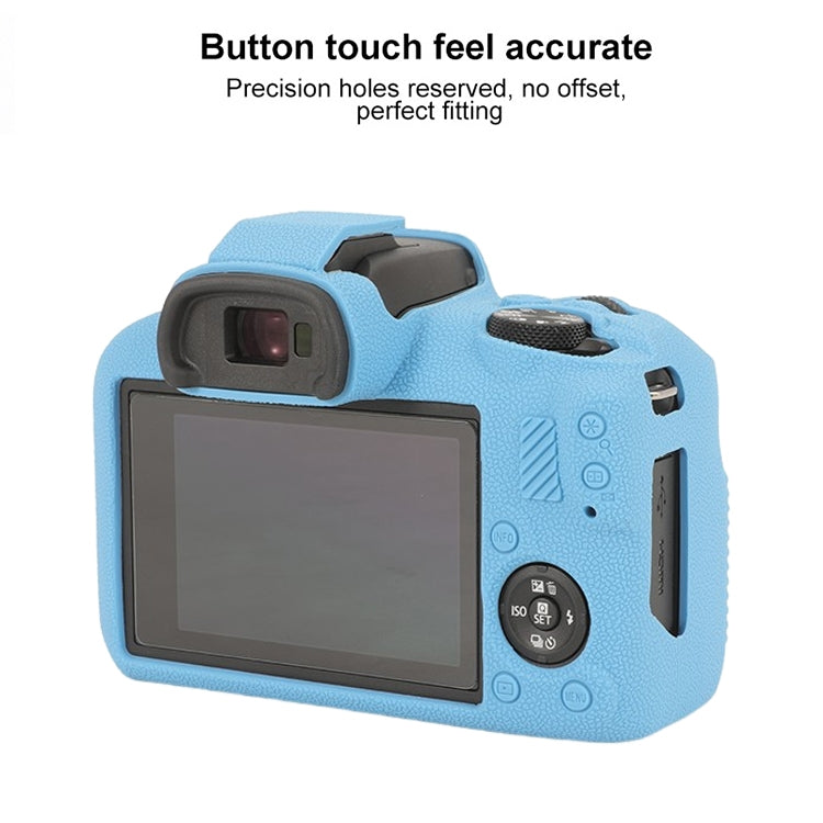 For Canon EOS R100 Litchi Texture Soft Silicone Protective Case(Blue) - Protective Case by buy2fix | Online Shopping UK | buy2fix