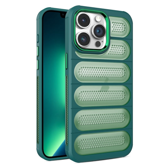 For iPhone 13 Pro Cooling Armor Translucent Mesh Breathable Phone Case(Green) - iPhone 13 Pro Cases by buy2fix | Online Shopping UK | buy2fix