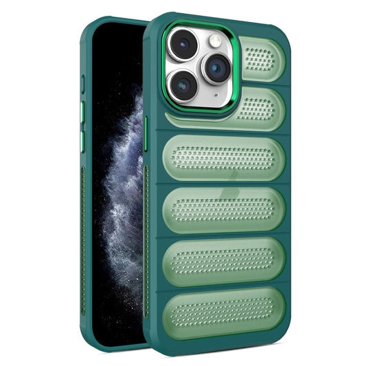 For iPhone 11 Pro Max Cooling Armor Translucent Mesh Breathable Phone Case(Green) - iPhone 11 Pro Max Cases by buy2fix | Online Shopping UK | buy2fix