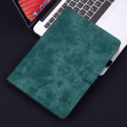 For iPad Pro 11 2024 Embossed Tiger Pattern Leather Tablet Case(Dark Green) - iPad Pro 11 2024 Cases by buy2fix | Online Shopping UK | buy2fix