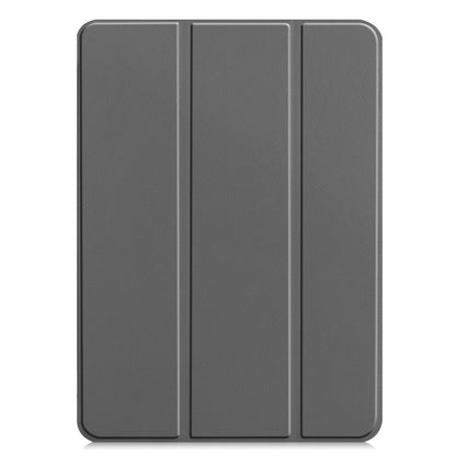 For iPad Pro 13 2024 Custer Pure Color 3-Fold Holder Smart Leather Tablet Case(Grey) - iPad Pro 13 2024 Cases by buy2fix | Online Shopping UK | buy2fix