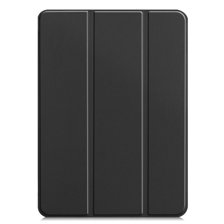 For iPad Pro 11 2024 Custer Pure Color 3-Fold Holder Smart Leather Tablet Case(Black) - iPad Pro 11 2024 Cases by buy2fix | Online Shopping UK | buy2fix