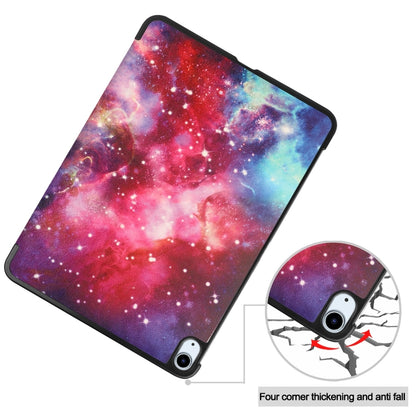 For iPad Air 11 2024 Custer Painted 3-Fold Holder Smart Leather Tablet Case(Milky Way Nebula) - iPad Air 11 2024 Cases by buy2fix | Online Shopping UK | buy2fix