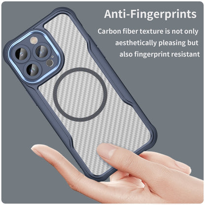 For iPhone 11 Pro Max Carbon Fiber Texture MagSafe Translucent Phone Case(Blue) - iPhone 11 Pro Max Cases by buy2fix | Online Shopping UK | buy2fix