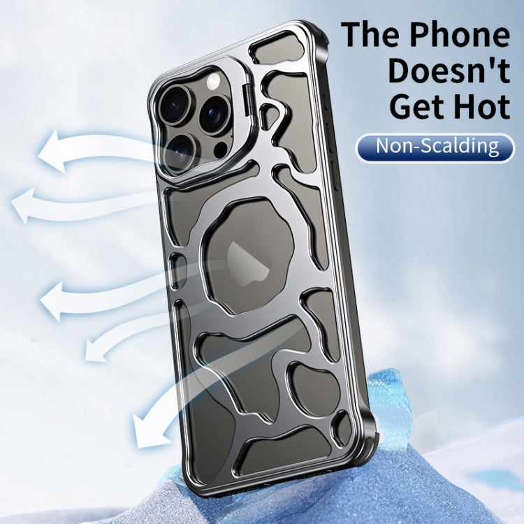 For iPhone 14 Auspicious Cloud Series MagSafe Metal Phone Case with Bracket(Silver) - iPhone 14 Cases by buy2fix | Online Shopping UK | buy2fix