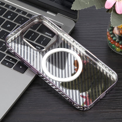 For iPhone 16 Pro 6D Plated Carbon Fiber Clear Magsafe PC Phone Case(Aurora Purple) - iPhone 16 Pro Cases by buy2fix | Online Shopping UK | buy2fix