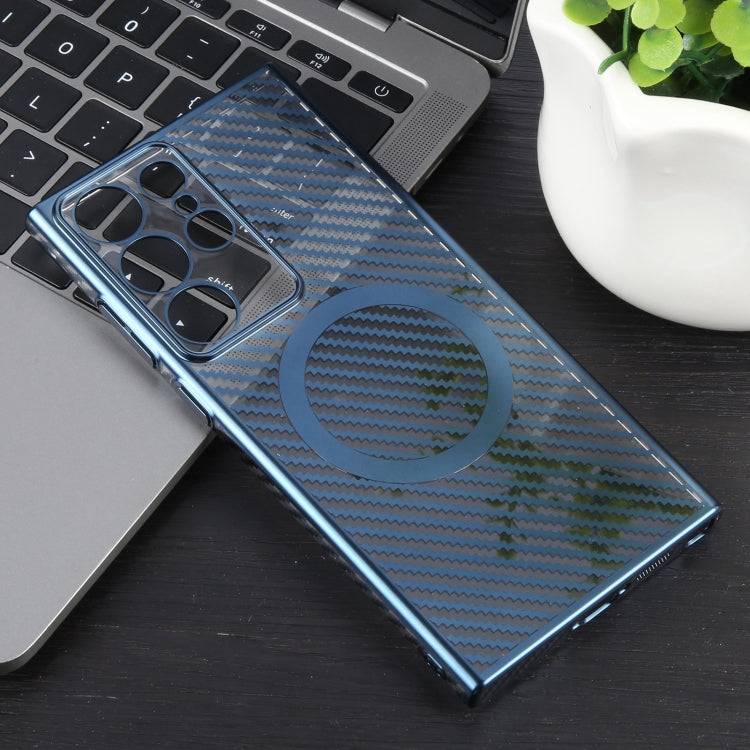 For Samsung Galaxy S24 Ultra 5G 6D Plated Carbon Fiber Clear Magsafe PC Phone Case(Dream Blue) - Galaxy S24 Ultra 5G Cases by buy2fix | Online Shopping UK | buy2fix