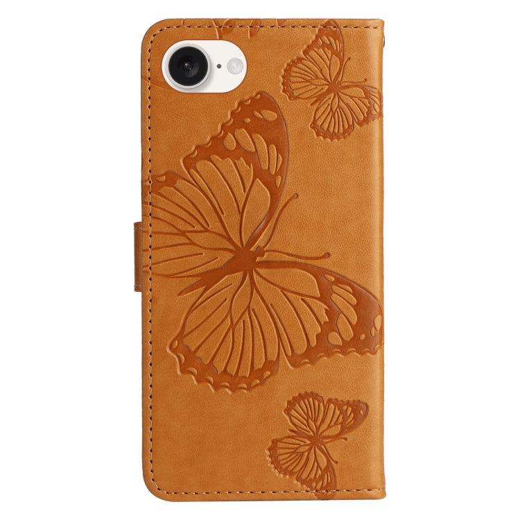 For iPhone SE 2024 3D Butterfly Embossed Pattern Flip Leather Phone Case(Yellow) - More iPhone Cases by buy2fix | Online Shopping UK | buy2fix