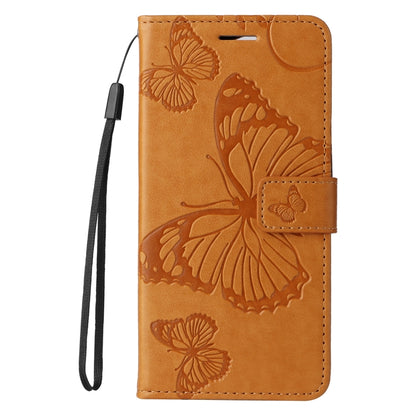 For iPhone 16 Pro Max 3D Butterfly Embossed Pattern Flip Leather Phone Case(Yellow) - iPhone 16 Pro Cases by buy2fix | Online Shopping UK | buy2fix