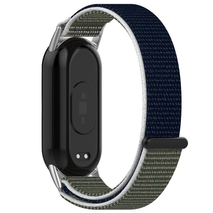 For Xiaomi Mi Band 8 / 8 NFC Nylon Loop Hook and Loop Fastener Watch Band(Grey Blue) - Watch Bands by buy2fix | Online Shopping UK | buy2fix