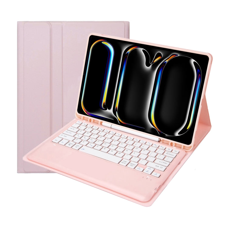 For iPad Pro 13 2024 A13B Detachable Ultra-Thin Bluetooth Keyboard Leather Tablet Case with Pen Slot(Pink) - For iPad Pro by buy2fix | Online Shopping UK | buy2fix