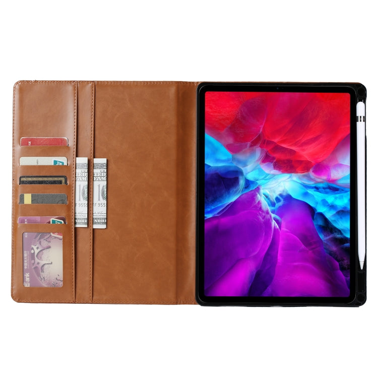 For iPad Pro 13 2024 Knead Skin Texture Horizontal Flip Leather Smart Tablet Case(Brown) - iPad Pro 13 2024 Cases by buy2fix | Online Shopping UK | buy2fix