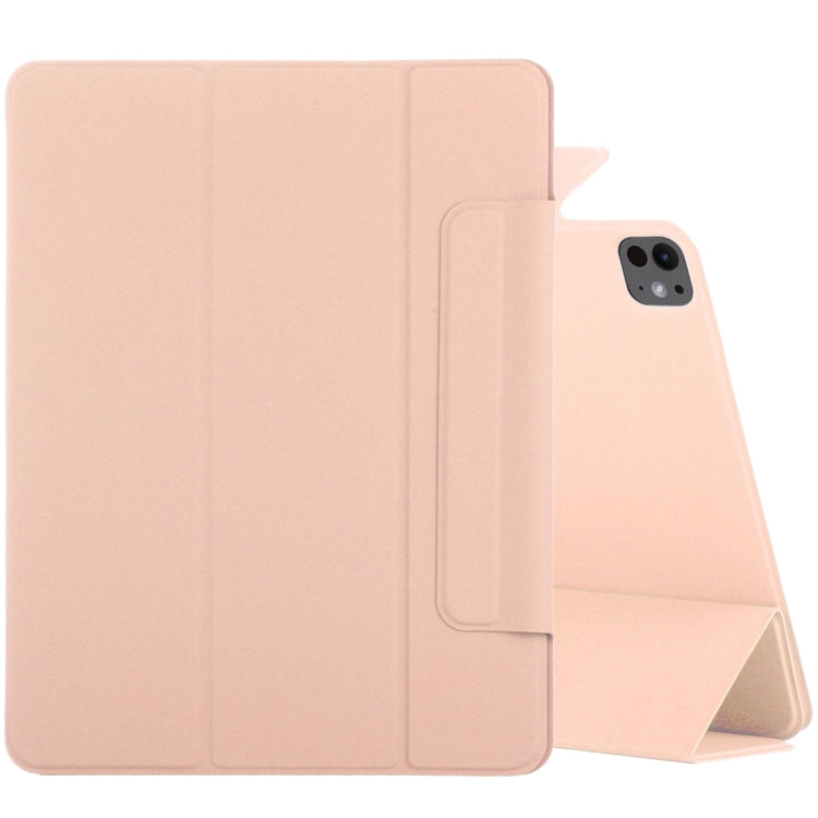 For iPad Pro 13 2024 Double-sided Clip Fixed Buckle Magnetic PU Leather Smart Tablet Case(Gold) - iPad Pro 13 2024 Cases by buy2fix | Online Shopping UK | buy2fix