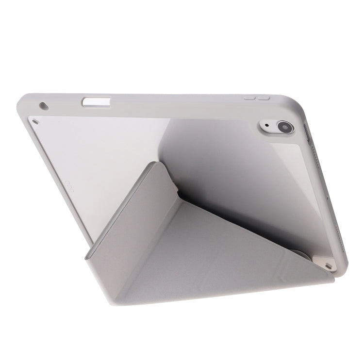 For iPad Air 11 2024 Deformation Transparent Acrylic Leather Tablet Case(Grey) - iPad Air 11 2024 Cases by buy2fix | Online Shopping UK | buy2fix