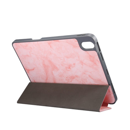 For iPad Air 11 2024 Three-fold Marble Texture Protective Tablet Case with Pen Slot(Pink) - iPad Air 11 2024 Cases by buy2fix | Online Shopping UK | buy2fix