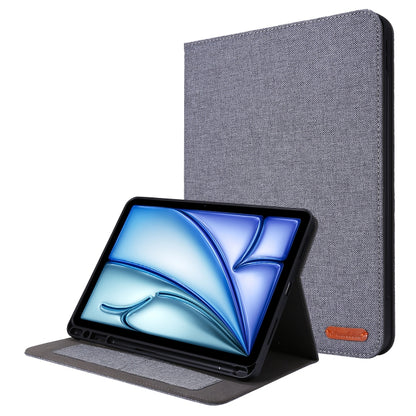 For iPad Air 11 2024 Fabric Leather Tablet Case(Grey) - iPad Air 11 2024 Cases by buy2fix | Online Shopping UK | buy2fix