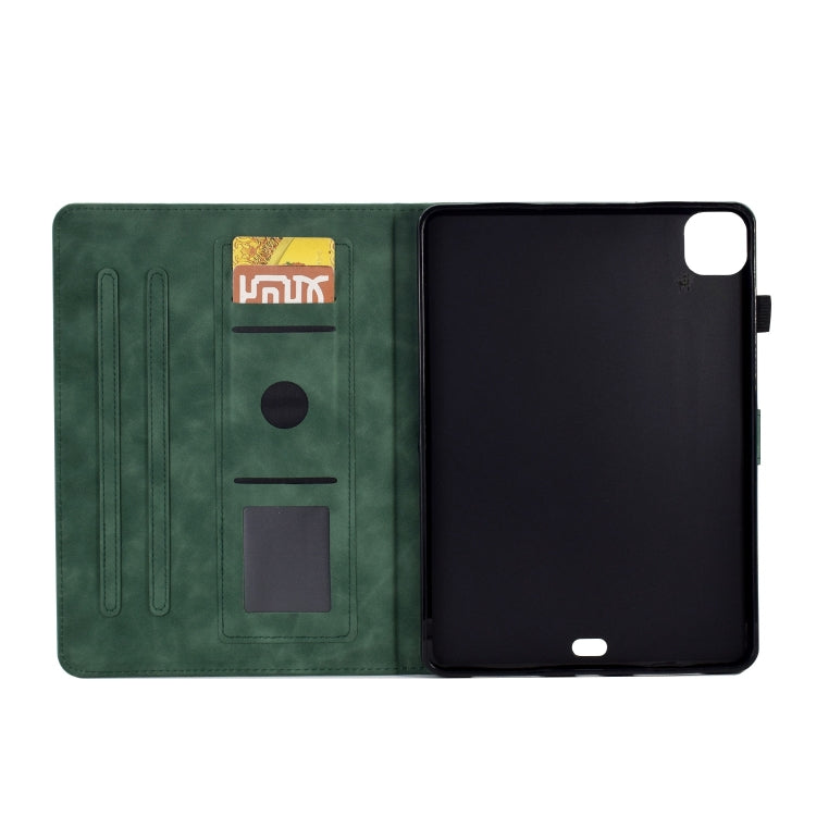 For iPad Pro 11 2024 Tower Embossed Leather Smart Tablet Case(Green) - iPad Pro 11 2024 Cases by buy2fix | Online Shopping UK | buy2fix