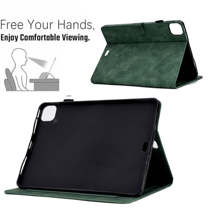 For iPad Pro 11 2024 Tower Embossed Leather Smart Tablet Case(Green) - iPad Pro 11 2024 Cases by buy2fix | Online Shopping UK | buy2fix