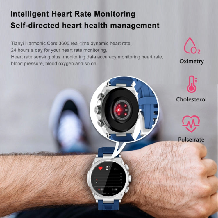 WS-23 1.52 inch IP67 Sport Smart Watch, Support Bluetooth Call / Sleep / Blood Oxygen / Heart Rate / Blood Pressure Health Monitor(Silver+Grey) - Smart Watches by buy2fix | Online Shopping UK | buy2fix