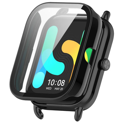 For Xiaomi HayLou GST/GST Lite/RS4 Plus PC + Tempered Film Integrated Watch Protective Case(Black) - Watch Cases by buy2fix | Online Shopping UK | buy2fix