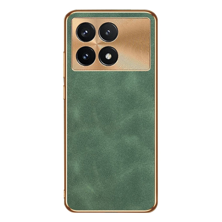 For Xiaomi Redmi K70 Pro Electroplating Lambskin Leather Phone Case(Green) - K70 Pro Cases by buy2fix | Online Shopping UK | buy2fix