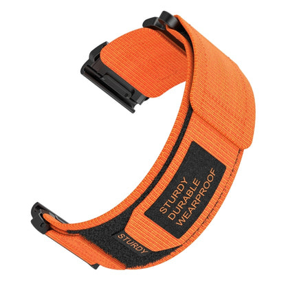 For Garmin Descent MK 2 26mm Two-Section Nylon Watch Band(Orange) - Watch Bands by buy2fix | Online Shopping UK | buy2fix