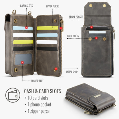 CaseMe Me40 Vertical Multifunctional Shoulder Crossbody Phone Bag(Coffee) -  by CaseMe | Online Shopping UK | buy2fix