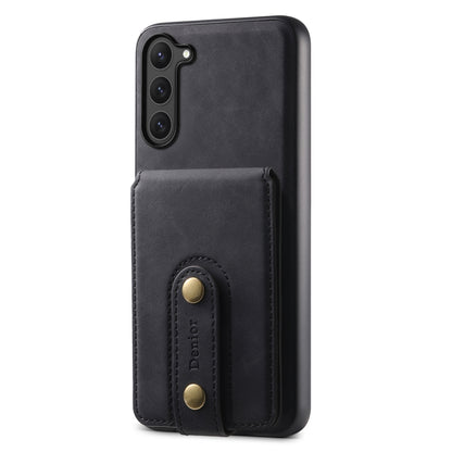 For Samsung Galaxy S23 5G Denior D14 NK Retro Pattern MagSafe Magnetic Card Holder Leather Phone Case(Black) - Galaxy S23 5G Cases by Denior | Online Shopping UK | buy2fix