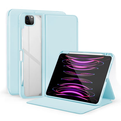 For iPad Air 13 2024 / Pro 12.9 2022 2-Fold Clear Acrylic Leather Tablet Case(Ice Blue) - iPad Pro 12.9 (2022/2021) Cases by buy2fix | Online Shopping UK | buy2fix