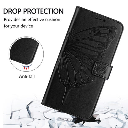 For vivo X100s 5G Embossed Butterfly Leather Phone Case(Black) - vivo Cases by buy2fix | Online Shopping UK | buy2fix