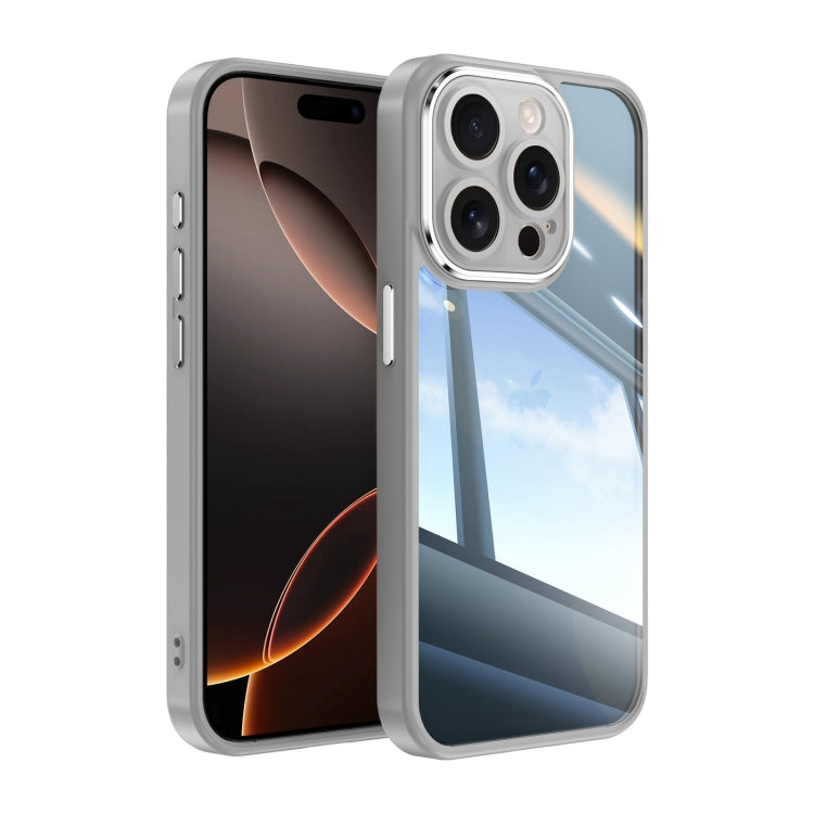 For iPhone 16 Pro Acrylic Hybrid TPU Armor Shockproof Phone Case(Grey) - iPhone 16 Pro Cases by buy2fix | Online Shopping UK | buy2fix