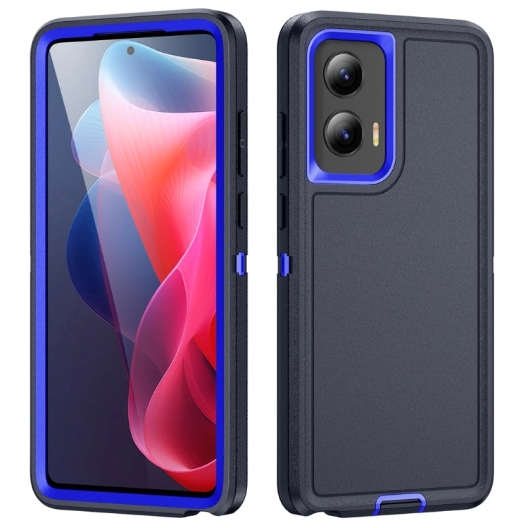 For Motorola Moto G Play 5G 2024 Life Waterproof Rugged PC + Silicone Phone Case(Dark Blue + Royal Blue) - Motorola Cases by buy2fix | Online Shopping UK | buy2fix