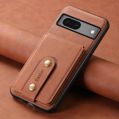 For Google Pixel 7 5G Denior D14 NK Retro Pattern MagSafe Magnetic Card Holder Leather Phone Case(Brown) - Google Cases by Denior | Online Shopping UK | buy2fix