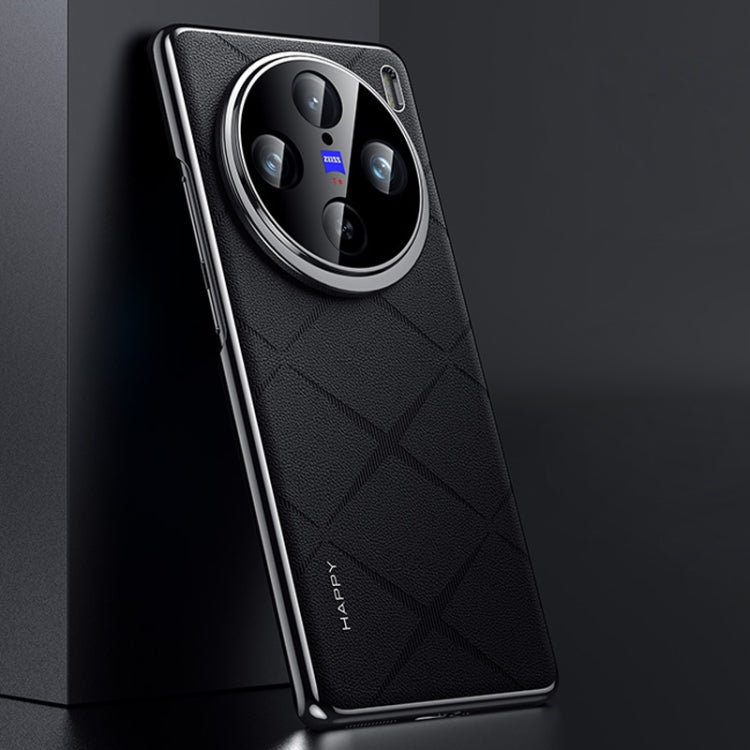 For vivo X100 Pro / X100s Pro Plain Leather PC Phone Case(Black) - vivo Cases by buy2fix | Online Shopping UK | buy2fix