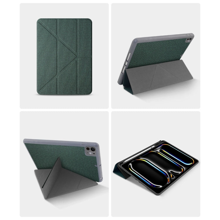 For iPad Air 11 2024 / Air 2022 10.9 Mutural Multi-fold Smart Leather Tablet Case(Grey) - iPad Air 11 2024 Cases by Mutural | Online Shopping UK | buy2fix